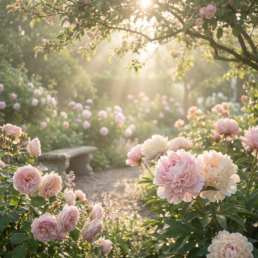 Нежный акварельный букет пионов — открытка на День матери