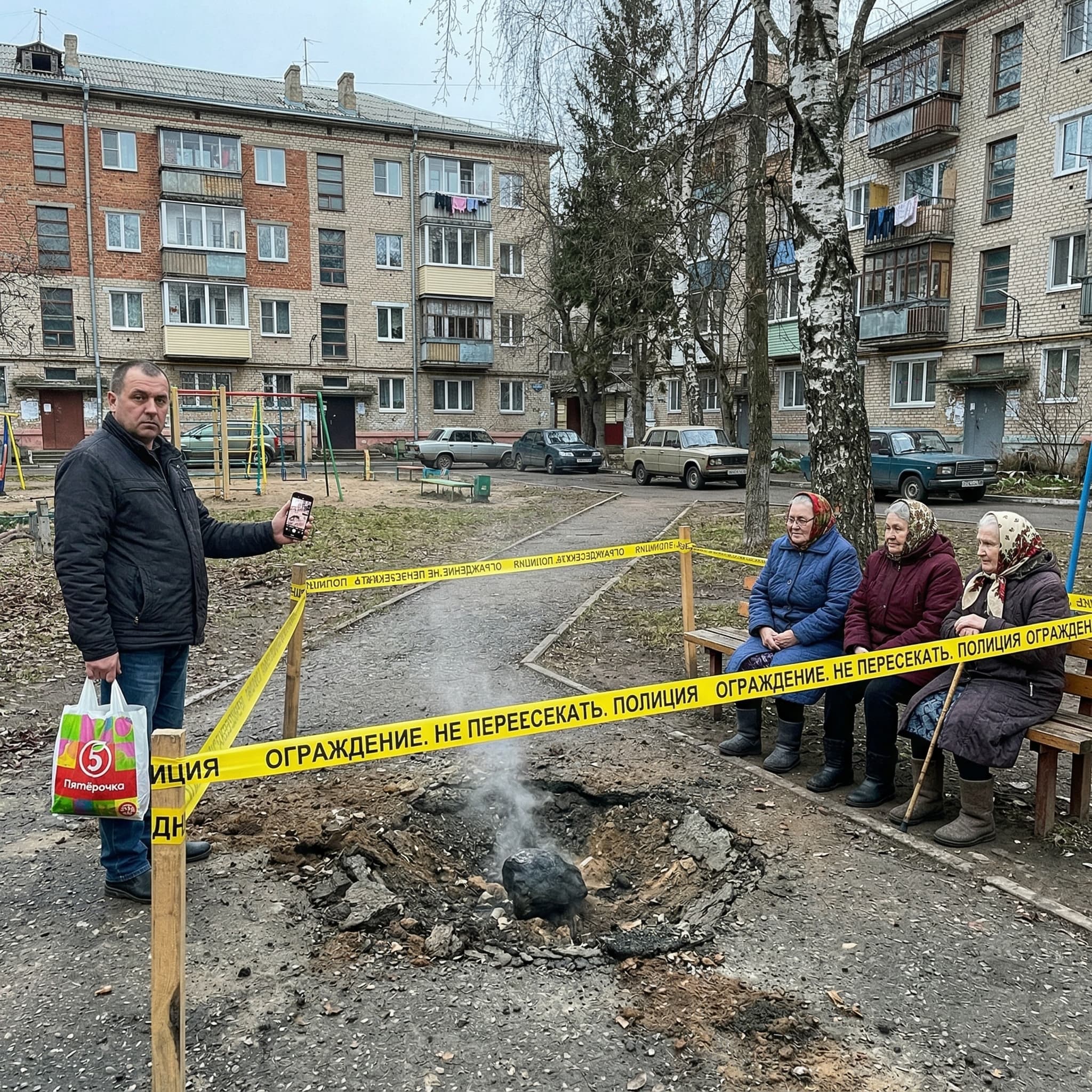 Метеорит упал во двор