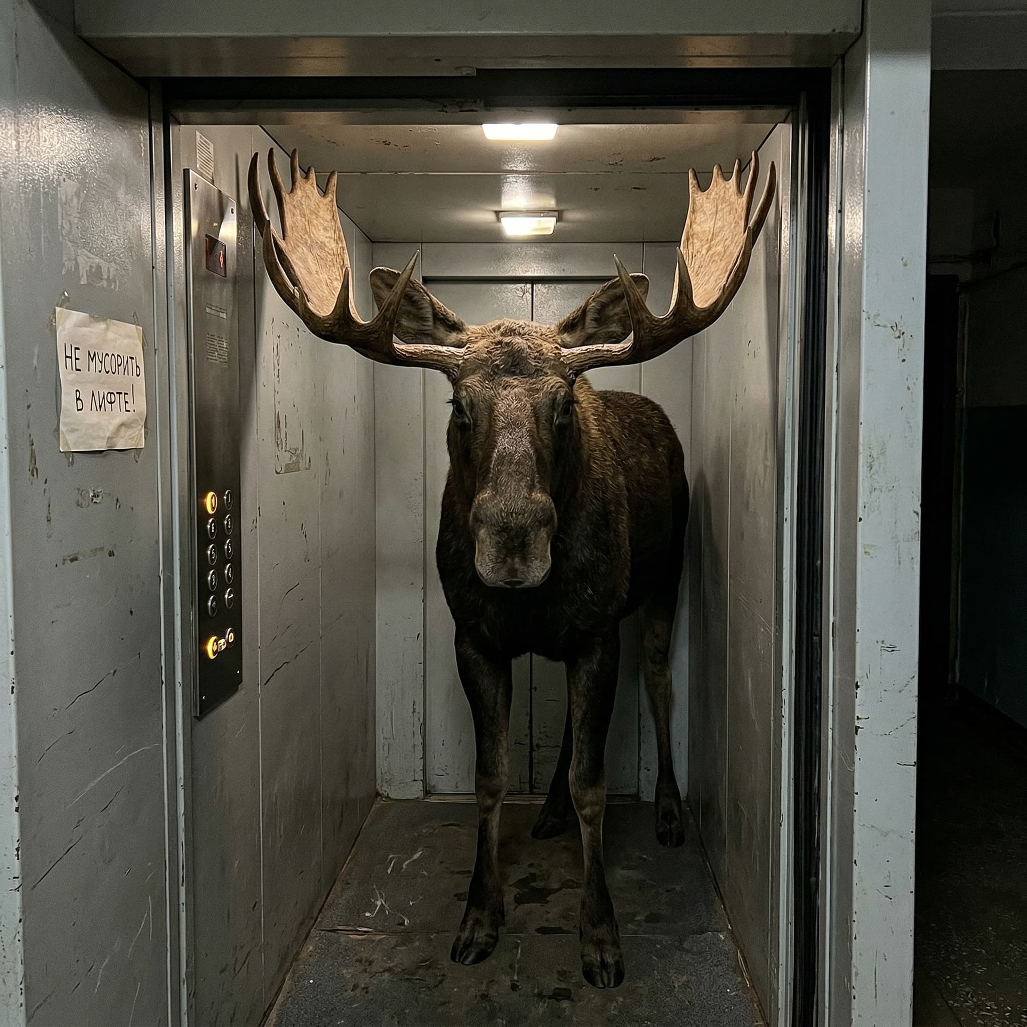 Лось в лифте